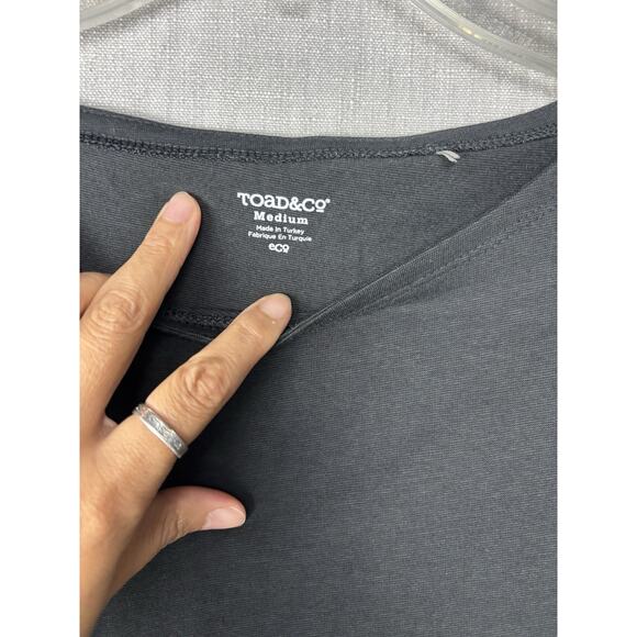 Toad&Co Black 3/4 Sleeve Fit and Flare Mizdress medium - Picture 2 of 9